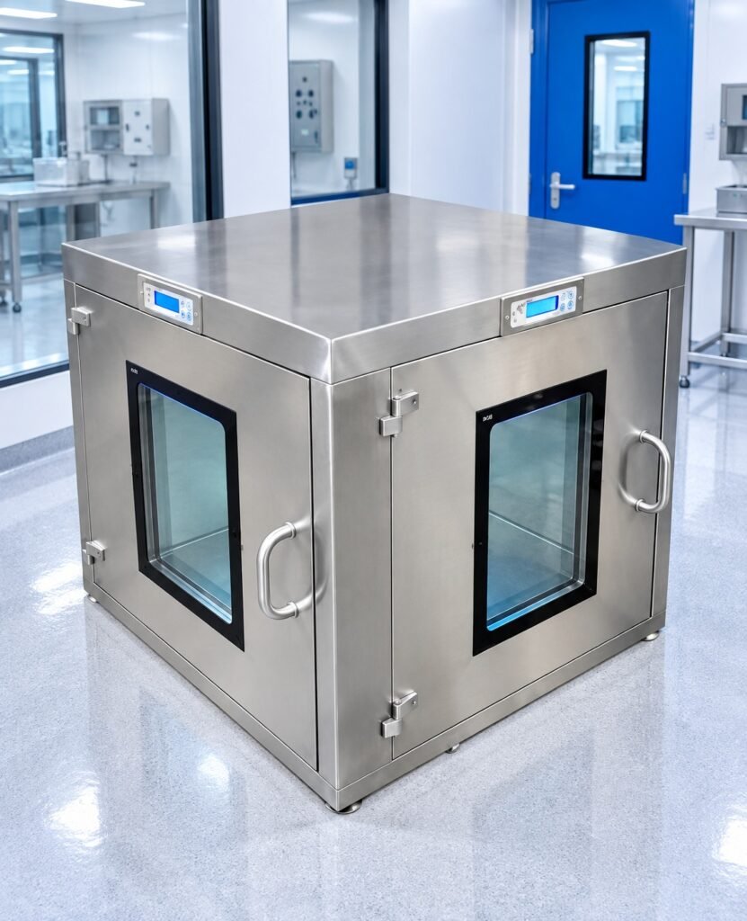 Three Way Static Pass Box for Cleanroom Material Transfer