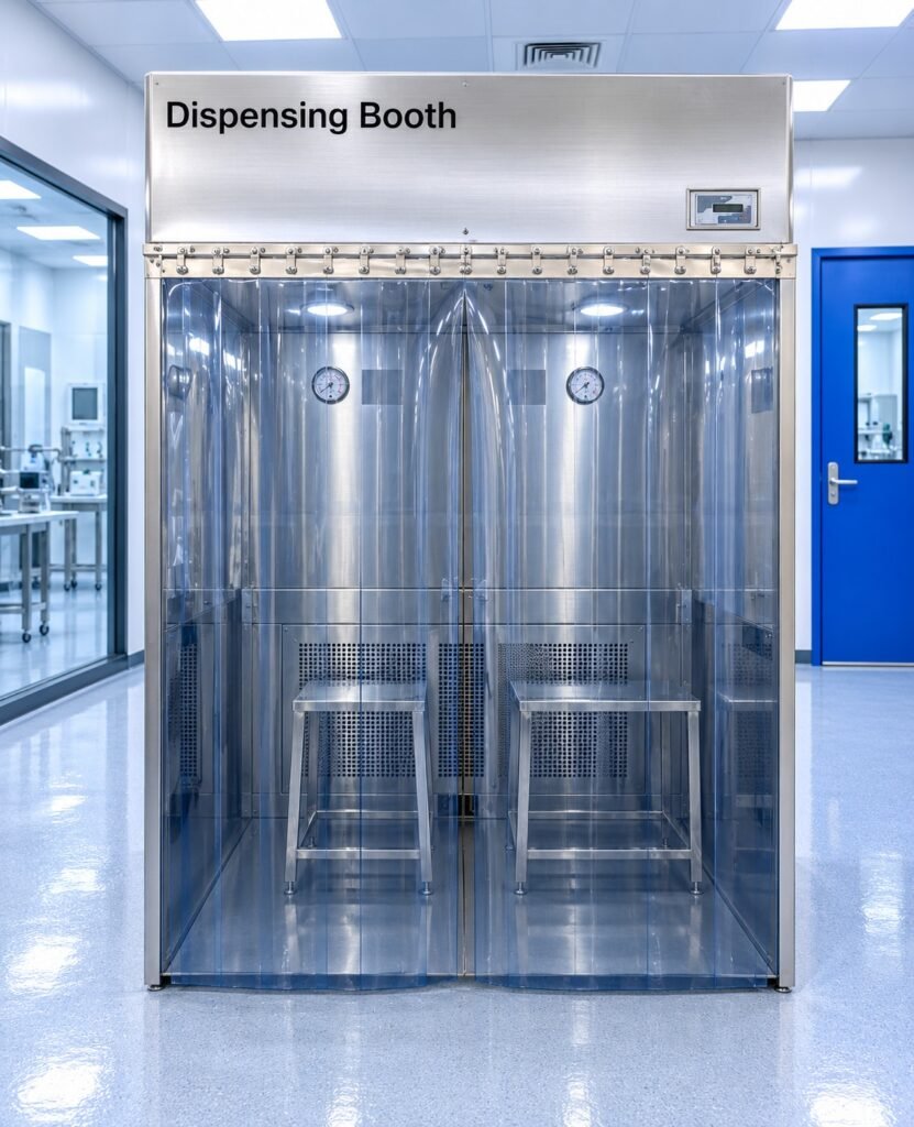SS Dispensing Booth for Pharmaceutical Powder Handling